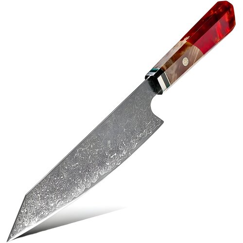 IZMAEL Damaskast kuhinjski nož KU-20019 - Chef / Rdeča / 33,8cm Cene