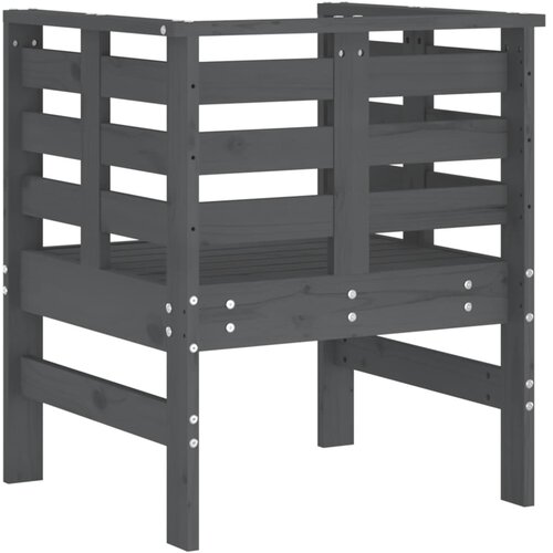  Vrtne stolice 2 kom sive 61,5 x 53 x 71 cm od masivne borovine Slike