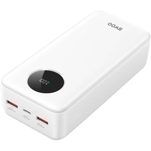 BWOO Zunanja baterija 30000mAh z USB-C in LCD zaslonom 2xUSB, Bela, (5000017420) Cene