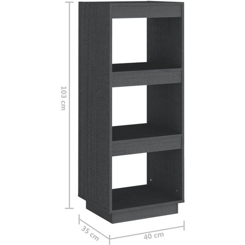  za knjige / pregrada sivi 40x35x103 cm od borovine Slike