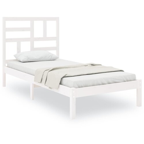 vidaXL Posteljni okvir bel iz trdnega lesa 75x190 cm 2FT6, (20905547) Cene