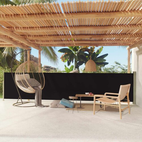 vidaXL Uvlačiva bočna tenda za terasu 117 x 600 cm crna Cijene