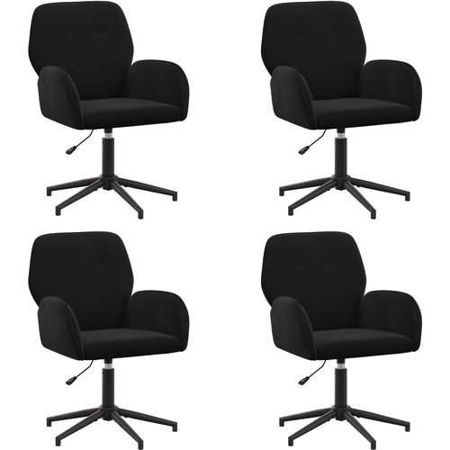 vidaXL Okretne radne stolice 4 kom. 54 x 55 x 90 cm Crna Baršun - Crna 4 Cene