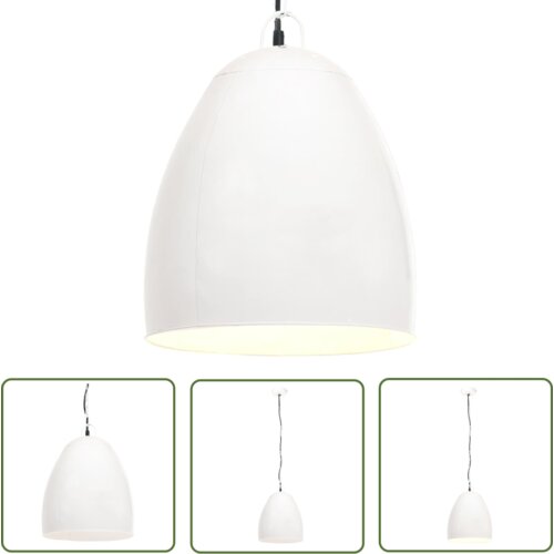  The Living Store Industrijska viseča svetilka 25 W bela okrogla 42 cm E27 - Viseča Svetilka, (21745082) Slike