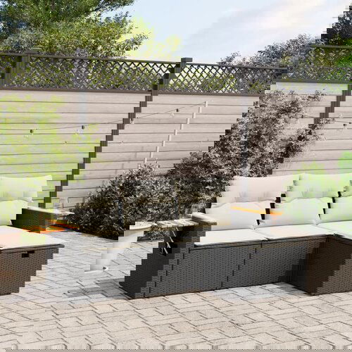 vidaXL 4-dijelni set vrtnih sofa od poliratana s jastucima crni Cijene