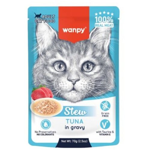 WANPY Vlažna hrana za mačke, Tuna, 70g Slike