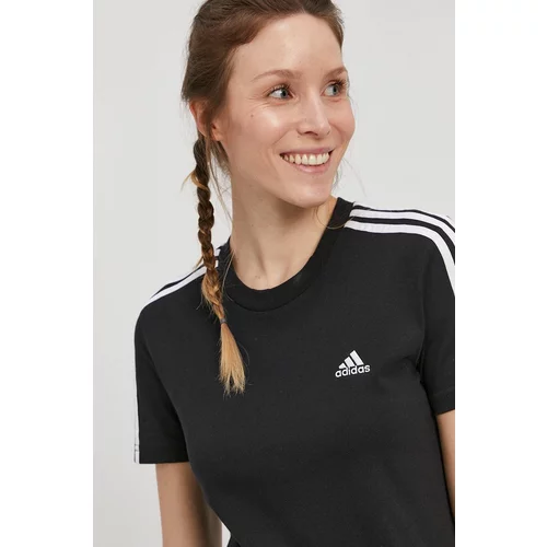 Adidas T-shirt ženski, črna barva