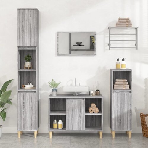 VidaXL Ormarić za umivaonik boja hrasta sonome 80x33x60 cm drveni Slike