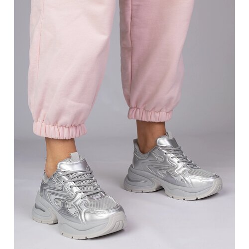 Gemre Silver sports sneakers with thick soles Asetrina Cijene