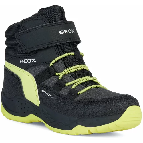 Geox Škornji za sneg J Sentiero Boy B Abx J26FSC 0FUCE C0802 D Black/Lime