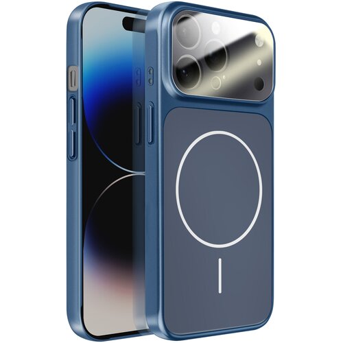 AVIZAR Ovitek za iPhone 14 Pro Max MagSafe mat steklo AG Glass, Nočno modra, (5000275474) Cene