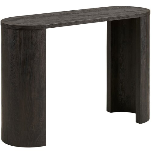 House Nordic Temno rjava stranska mizica v hrastovem dekorju 38x114 cm Bibione &amp;ndash; Slike