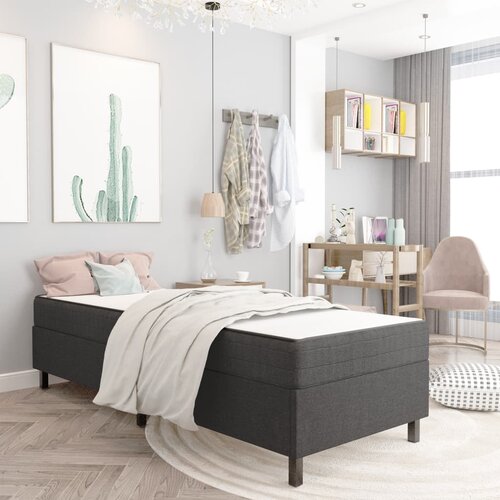 The Living Store Posteljni okvir boxspring sivo blago 100x200 cm - Boxspring Posteljni Okvir, (21515887) Cene