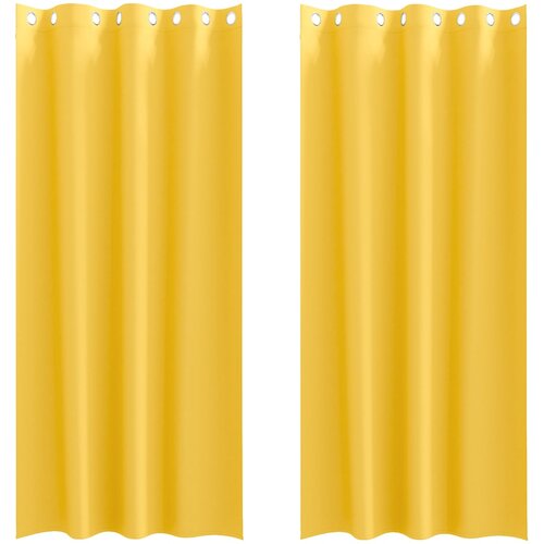  Zavjese za blackout s prstenovima 2 pcs Žuta 245 x 140 cm Slike