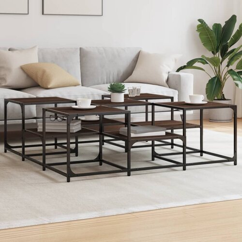 vidaXL Stolić za kavu smeđa boja hrasta 121x121x40cm konstruirano drvo Cijene