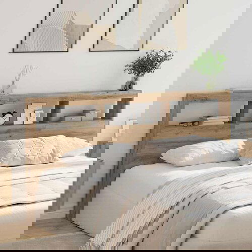 VidaXL Uzglavlje Umjetnički hrast 200 x 17 x 102 cm Konstruirano drvo Slike