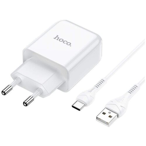 Hoco. pametni hi&amp;scaron;ni polnilec N2 z USB vtičem in s polnilnim kablom Type C 2,1A 10,5W - bel Slike