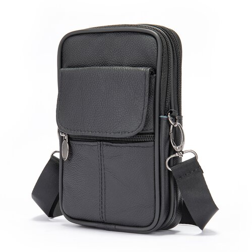 INF Moška torba za čez ramo iz pravega usnja Black, (21685934) Cene