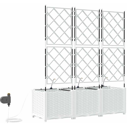  Vrtna saksija 3 pcs Bijeli 120 x 40 x 142 cm Plastika Slike