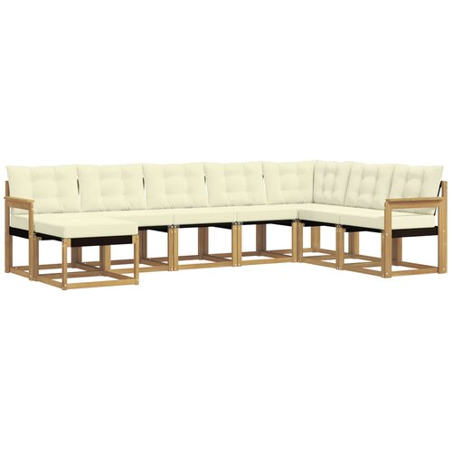 vidaXL Zunanja garnitura za sedenje z blazino 8 pcs Bela in krem, (5000281218) Cene