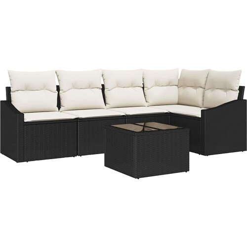  Sjedeća garnitura za vrt 6 kom. Smeđa i krem poliratan 233,5 x 123,5 x 85 cm Slike