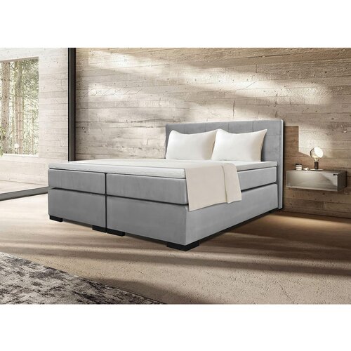 MID.YOU POSTELJA BOXSPRING x , leseni material siva Slike