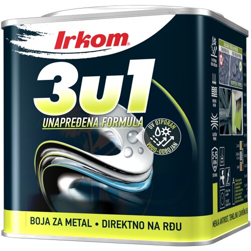 Boja za metal 3u1 crna 1kg Slike