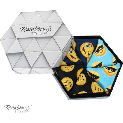 ZOOKSY/RAINBOW SOCKS Rainbow Socks Emoticons Smiley Sadness Brainy 3 Pairs Cene