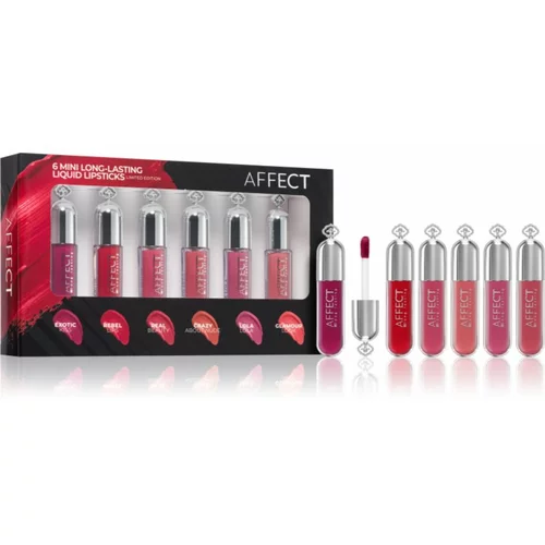 Affect 6 Mini Long-Lasting Liquid Lipsticks set tekućih ruževa