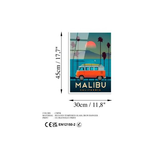 Wallxpert Slika od kaljenog stakla 30x45cm Slike