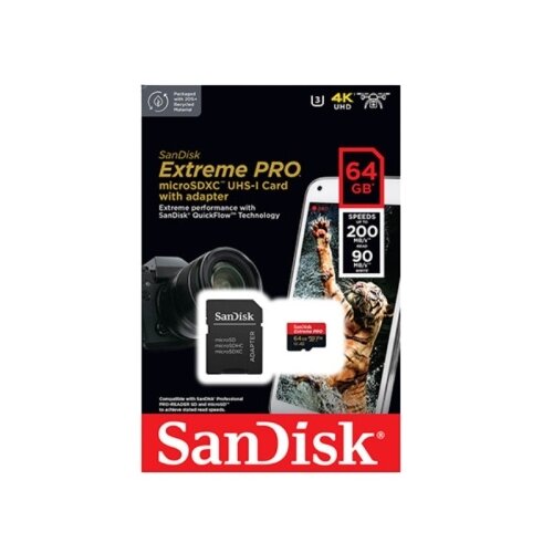 Sandisk SanDisk SDXC Extreme Pro 200MB/s 64GB Micro SD sa adapterom Slike