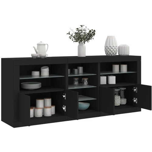 VidaXL Komoda s LED svjetlima crna 181 5x37x67 cm Slike