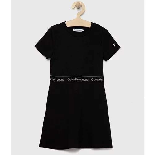 Calvin Klein Jeans Dječja haljina boja: crna, midi, ravna