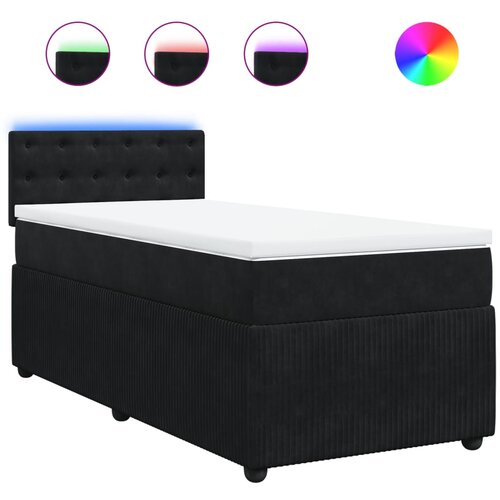 Maison Chic Box spring postelja - Vzmetna postelja z vzmetnico črna 100x200 cm žamet SL10556, (21885645) Cene