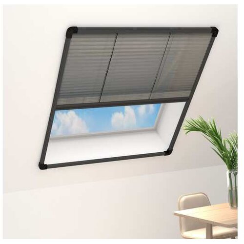 VidaXL Plise komarnik za okna aluminij antraciten 80x160 cm Slike