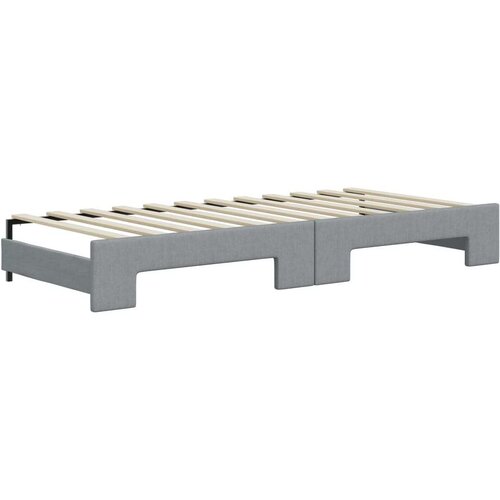 VidaXL Dnevni krevet na razvlačenje svjetlosivi 100x200 cm od tkanine Slike