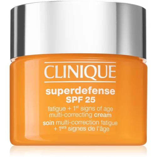 Clinique Superdefense™ SPF 25 Fatigue + 1st Signs Of Age Multi-Correcting Cream krema proti prvim znakom staranja za mastno in mešano kožo SPF 25 50 m