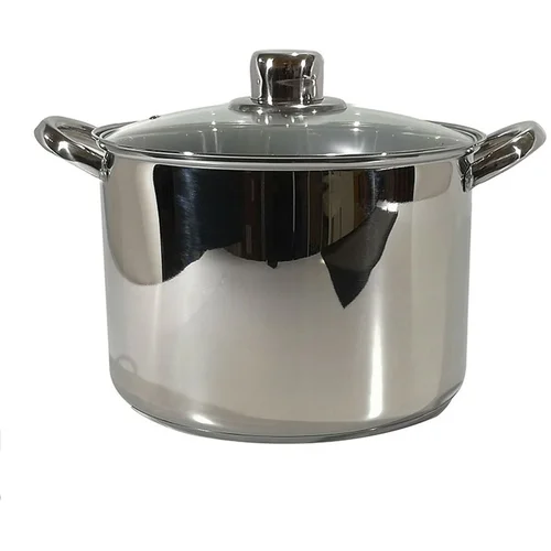 Gusto Casa Steel lonec s steklenim pokrovom 22cm / 2 ročaja / indukcija / inox, steklo, (20454917)