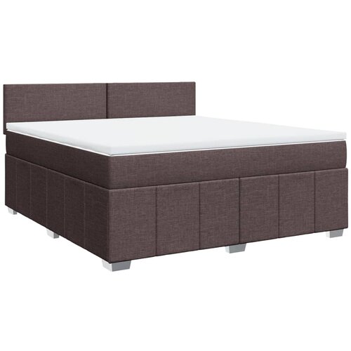 vidaXL Box spring postelja z vzmetnico temno rjava 180x200 cm blago, (21305365) Cene