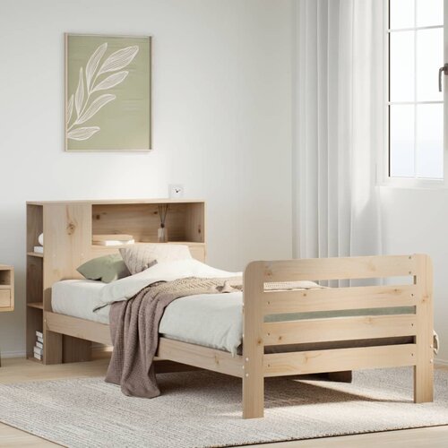 vidaXL Posteljni okvir brez vzmetnice 75x190 cm trdna borovina Cene