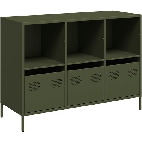 Maison Chic Komoda - Predalnik olivno zelena 101,5x39x73,5 cm hladno valjano jeklo, (21720982) Cene