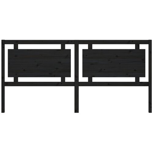  Uzglavlje za krevet crno 205,5 x 4 x 100 cm od masivne borovine Slike