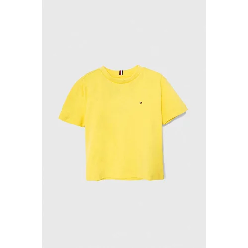 Tommy Hilfiger Otroška bombažna kratka majica rumena barva