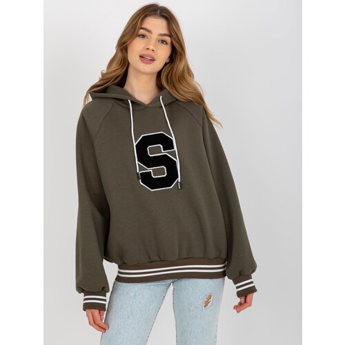 Fashion Hunters Women's cotton hoodie - khaki Slike