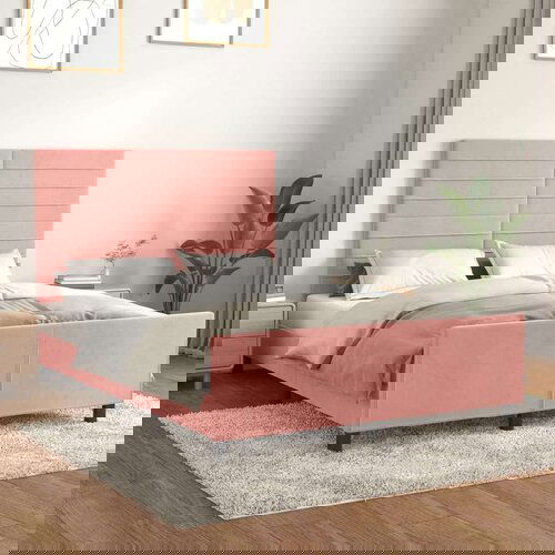  Za krevet s uzglavljem ružičasti 140x200 cm bar&amp;scaron;unasti Slike