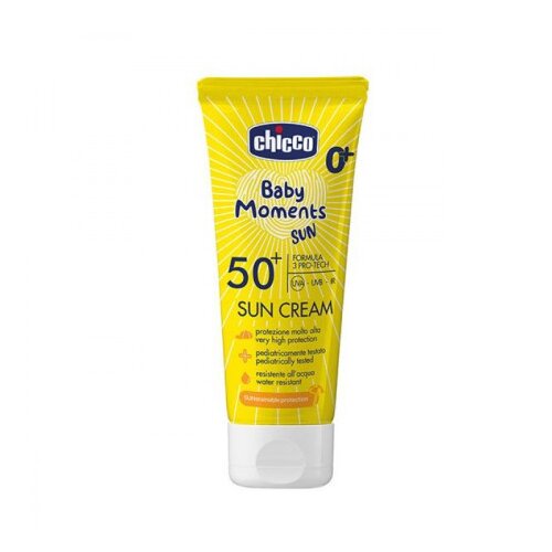Chicco Baby Moments Sun krema za sunčanje SPF 50+ za djecu od rođenja 75 ml Slike