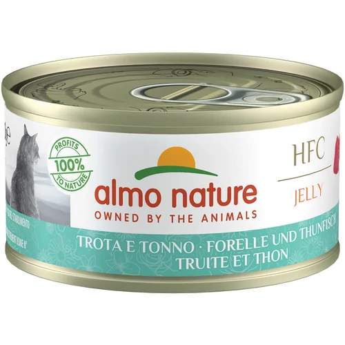 Almo Nature HFC Natural 6 x 70 g - Postrv in tuna v želeju