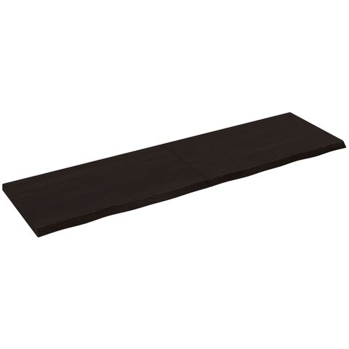 Maison Chic Stenska polica - Viseča Polica temno rjava 180x50x(2-4) cm trdna hrastovina, (21784512) Slike