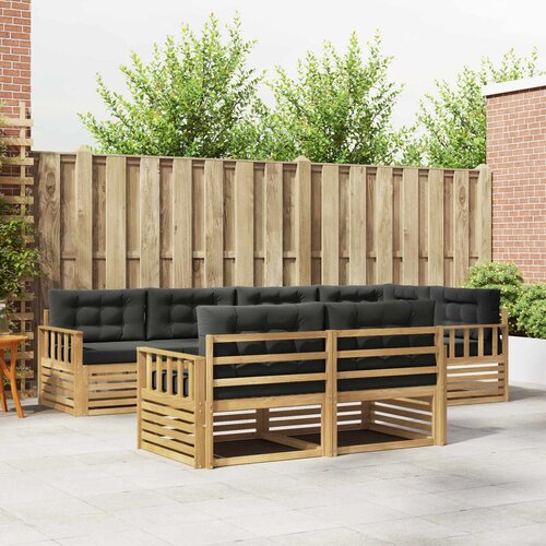  Set vanjskih sofa 7 kom. Bijela i antracit Poliester Smeđa 327 x 168,5 x 73 cm Cene
