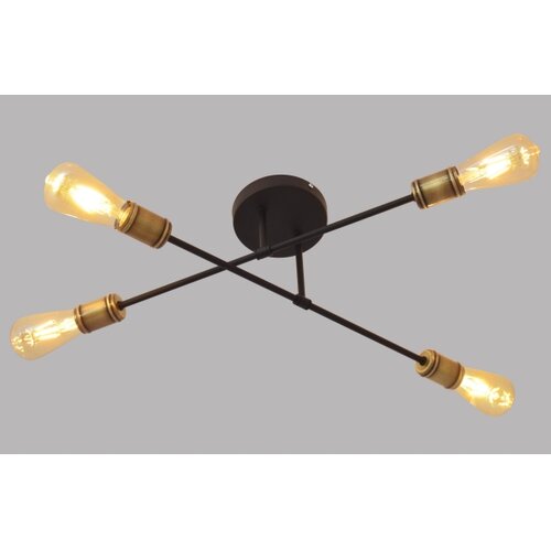  Plafonski luster CAMBRIDGE 4xE27/20W/230V crna/zlatna Slike